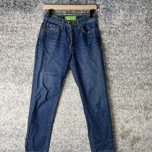 SR vs Sandrine Rose Jeans Womens 25‎ Blue Denim High Rise Button Fly Made USA